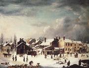 Francis Guy Winter Scene in Brooklyn USA oil painting artist